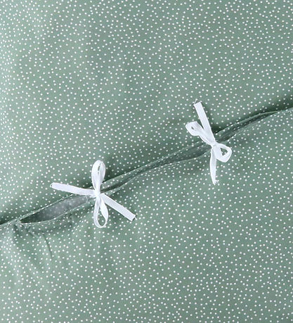 Nørgaard Madsens Sengetøj - Baby - Dusty Green m. Prikker