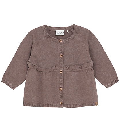 Minymo Cardigan - Strik - Dark Brown Melange