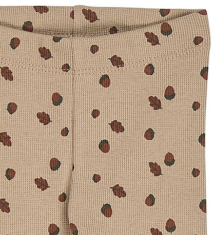 Müsli Leggings - Rib - Acorn - Beige/Root/Deep Green