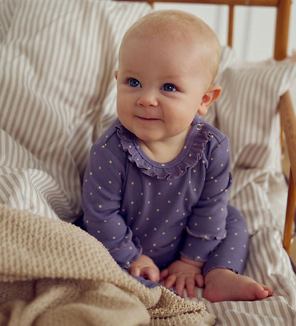 Müsli Bluse - Rib - Dot - Lilac Fog/Oak