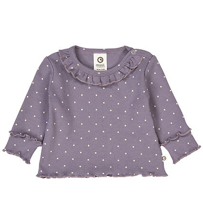 Müsli Bluse - Rib - Dot - Lilac Fog/Oak