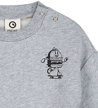 Müsli Sweatshirt - Burger - Pale Greymarl
