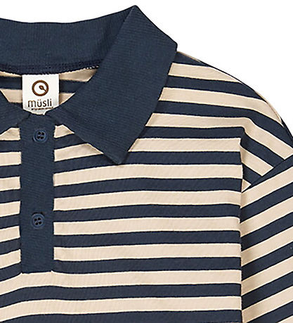 Müsli Polobluse - Stripe Polo - Oak/Night Blue