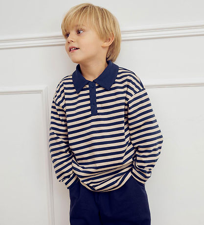 Müsli Polobluse - Stripe Polo - Oak/Night Blue