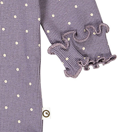 Müsli Body l/æ - Rib - Dot - Lilac Fog/Oat