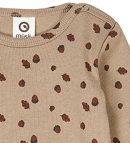 Müsli Body l/æ - Rib - Acorn - Beige/Root/Deep Green
