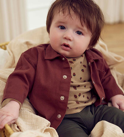 Müsli Body l/æ - Rib - Acorn - Beige/Root/Deep Green