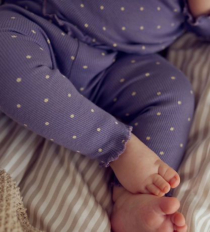 Müsli Leggings - Rib - Dot - Lilac Fog/Oak