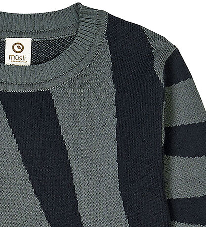 Müsli Bluse - Strik - Jacquard - Stormy Blue