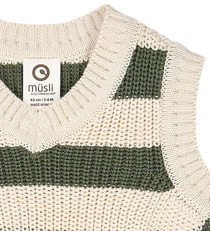 Müsli Vest - Strik - Stripe - Oak