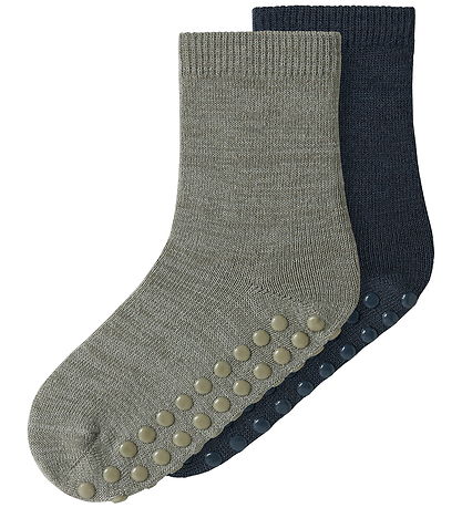 Name It Strømper - 2-pak - Uld/Bomuld - NmmWak - Skridsikker - D