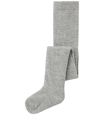 Name It Strømpebukser - Uld/Bomuld - NmmWak - Grey Melange