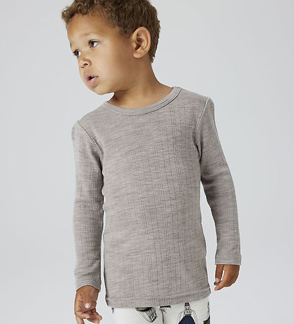Name It Bluse - Uld/Silke - Rib - NmmWossa - Satellite
