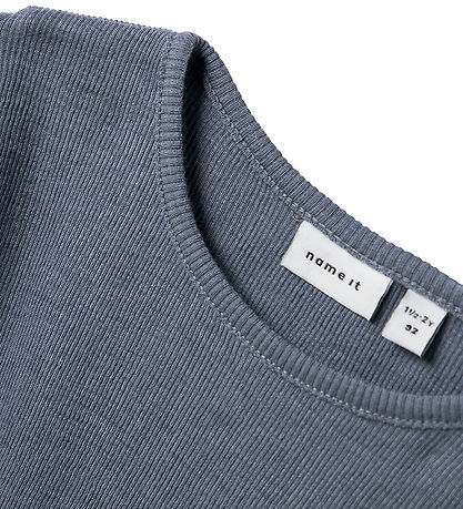 Name It Bluse - Uld/Silke - Rib - NmmWossa - Folkstone Gray