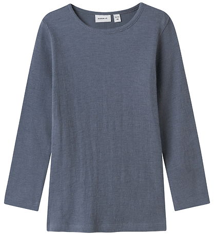 Name It Bluse - Uld/Silke - Rib - NmmWossa - Folkstone Gray