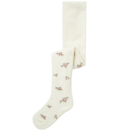 Name It Strømpebukser - Uld - NmfWak - Snow White/Small flowers