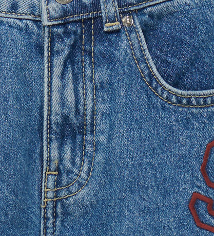 Kids Only Jeans - Wide - KogJuicy - Medium Blue Denim/LETTERS