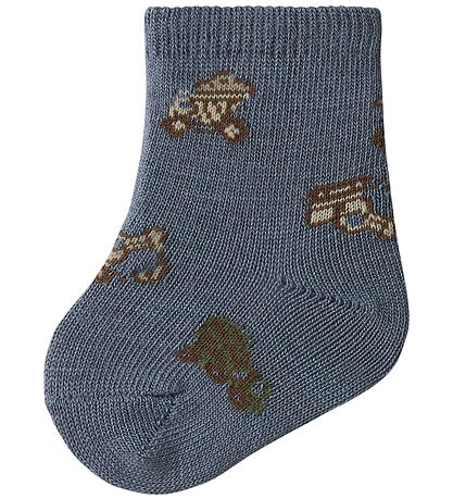 Name It Strømper - Uld/Bomuld - 4 pak - NbmWak - Folkstone Gray/
