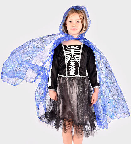 Den Goda Fen Udklædning - Cape Spiderweb - Blue