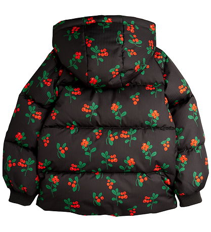 Mini Rodini Vinterjakke - Lingonberries Hooded Puffer - Sort