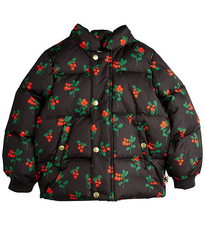 Mini Rodini Vinterjakke - Lingonberries Hooded Puffer - Sort