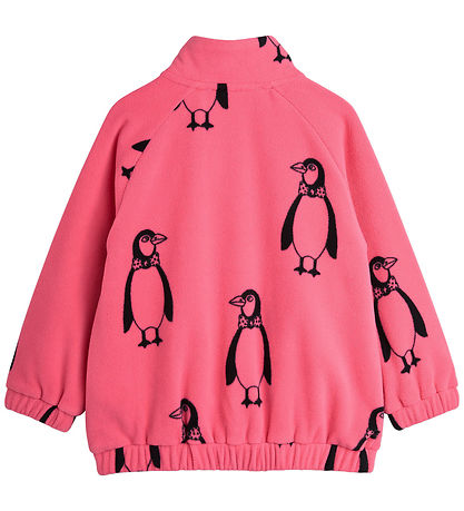 Mini Rodini Fleecejakke - Penguin - Pink