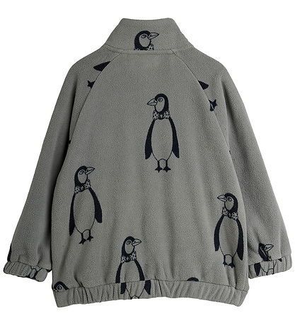 Mini Rodini Fleecejakke - Penguin - Grå