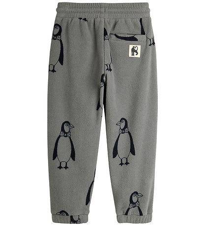 Mini Rodini Fleecebukser - Penguin - Grå