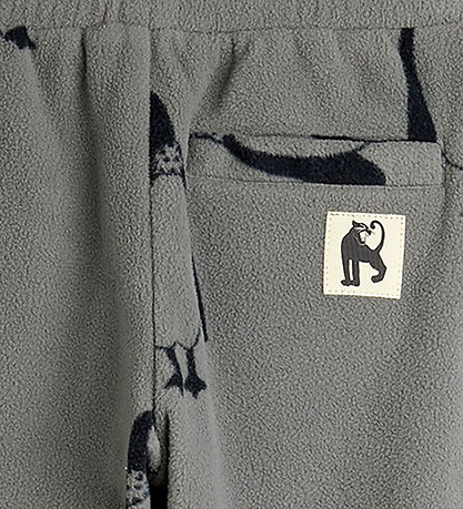 Mini Rodini Fleecebukser - Penguin - Grå