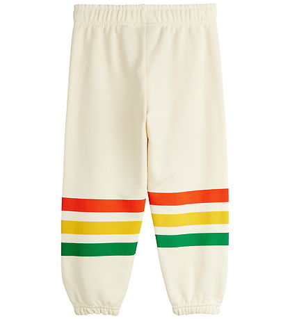 Mini Rodini Sweatpants - Bear Stripe - Off-White