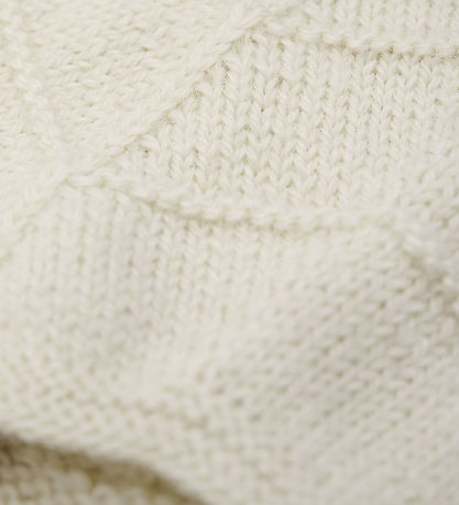 Huttelihut Babyhjelm m. Ører - Alpakauld - Strik - Off-white 