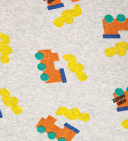 Bobo Choses Body l/æ - Choo Choo All Over - Light Grey Heather