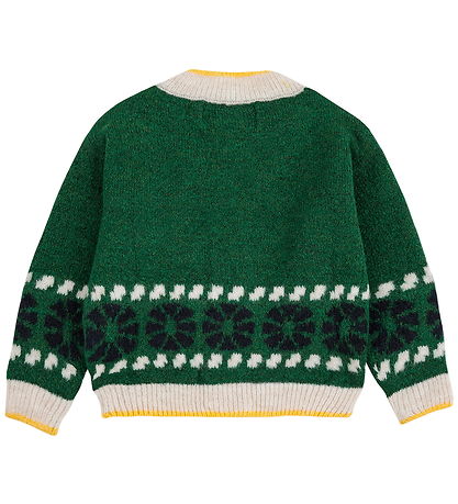 Bobo Choses Cardigan - Strik - Uld - Kaleidoscope jacquard - Grø