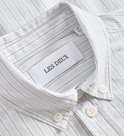 Les Deux Skjorte - Kent Print Stripe - Xenon Blue