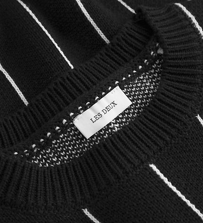 Les Deux Bluse - Strik - Gaston Jacquard Pinstripe - Black
