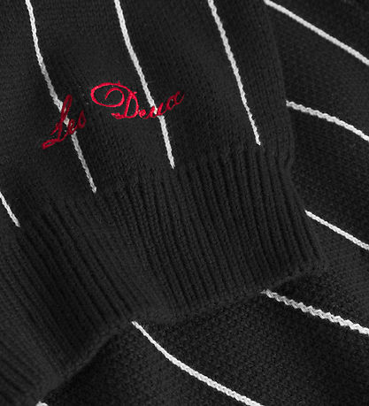 Les Deux Bluse - Strik - Gaston Jacquard Pinstripe - Black