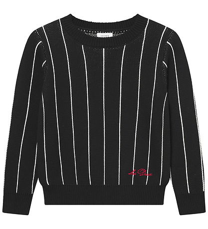 Les Deux Bluse - Strik - Gaston Jacquard Pinstripe - Black