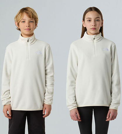 The North Face Fleecetrøje - Glacier - 1/4 Zip - White Dune