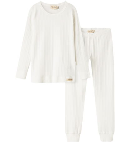 MarMar Nattøj - Gentle White m. Hulmønster