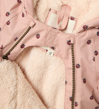 Lil' Atelier Vinterjakke - NbfLasnow05 - Misty Rose/Ladybug