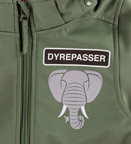 DYR-Cph Softshelljakke - Dyrevild - Soft Khaki Dyrepasser/Elefan