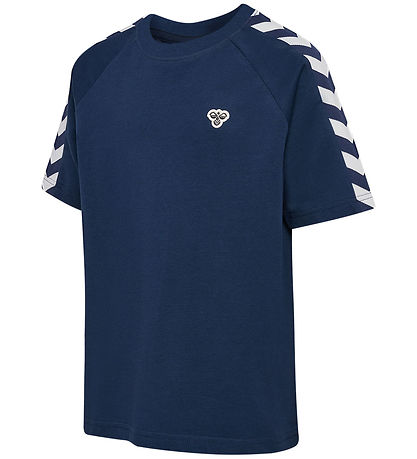 Hummel T-shirt - HmlJR Archive - Dress Blues m. Logo