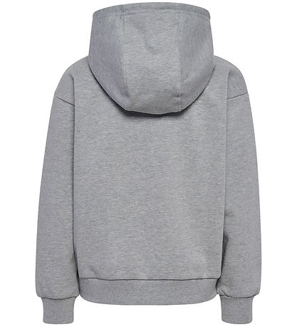 Hummel Cardigan - HmlJR Loose Zip - Gråmeleret m. Logo