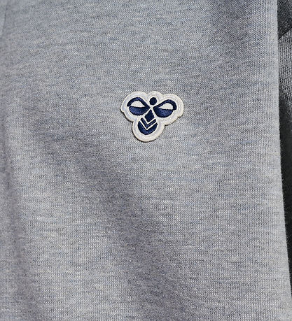 Hummel Cardigan - HmlJR Loose Zip - Gråmeleret m. Logo
