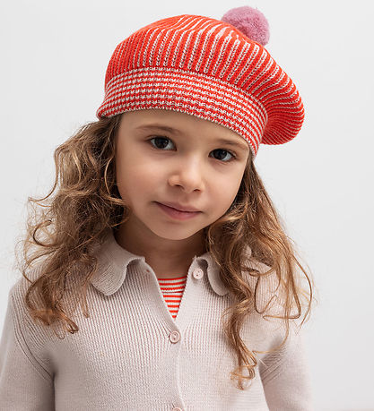 MarMar Baret - Strik - Uld/Bomuld - Alexo - Tomato Stripe
