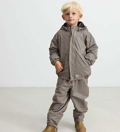 MarMar Regntøj m Fleece - PU - Obo - Brown Stripe