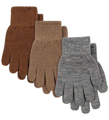Konges Sløjd Handsker - Uld/Akryl - Filla - 3-pak - Grey Melange