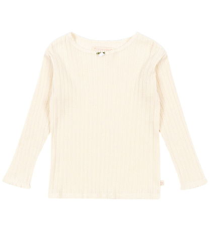 Konges Sløjd Bluse - Rib - Papin - Antique White m. Hulmønster