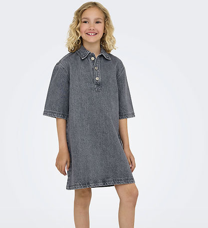 Kids Only Kjole - Denim - KogGry - Grå