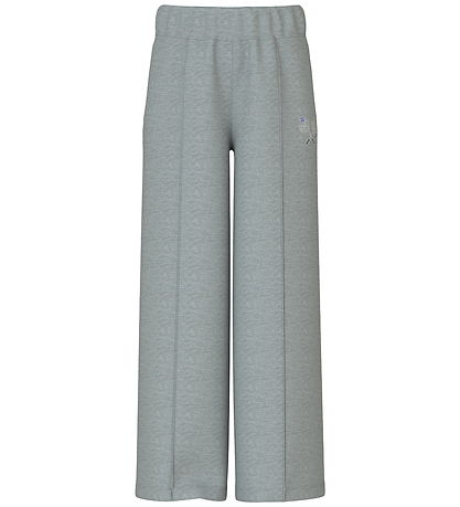 Name it Sweatpants - NkfVenus - Gråmeleret/ Heart Rackets
